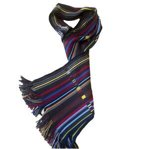Chelsey by Joseph Scarf 100% Wool Multi-Color Striped Fringe Detail 64” X 10”